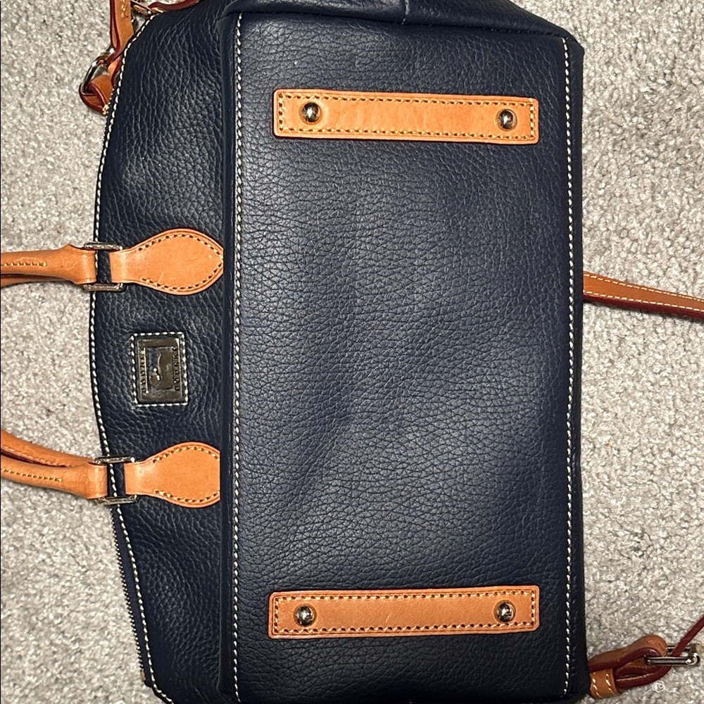 Dooney & Bourke Pebbled Leather Dillen Satchel in Navy - Picture 9 of 16